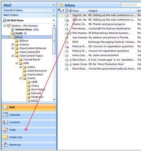 Creating a task from an e-mail message
