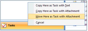 Using right-drag to create a task